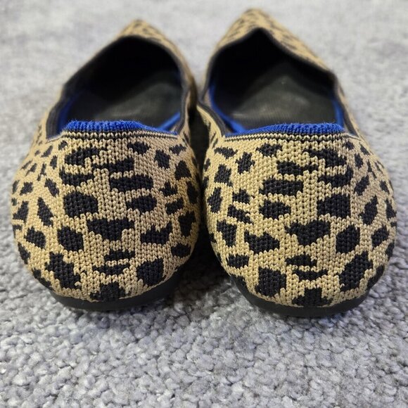 Rothy's Tan Black Abstract Cheetah Print Pointed Toe Ballet Flats Comfy - Picture 4 of 12